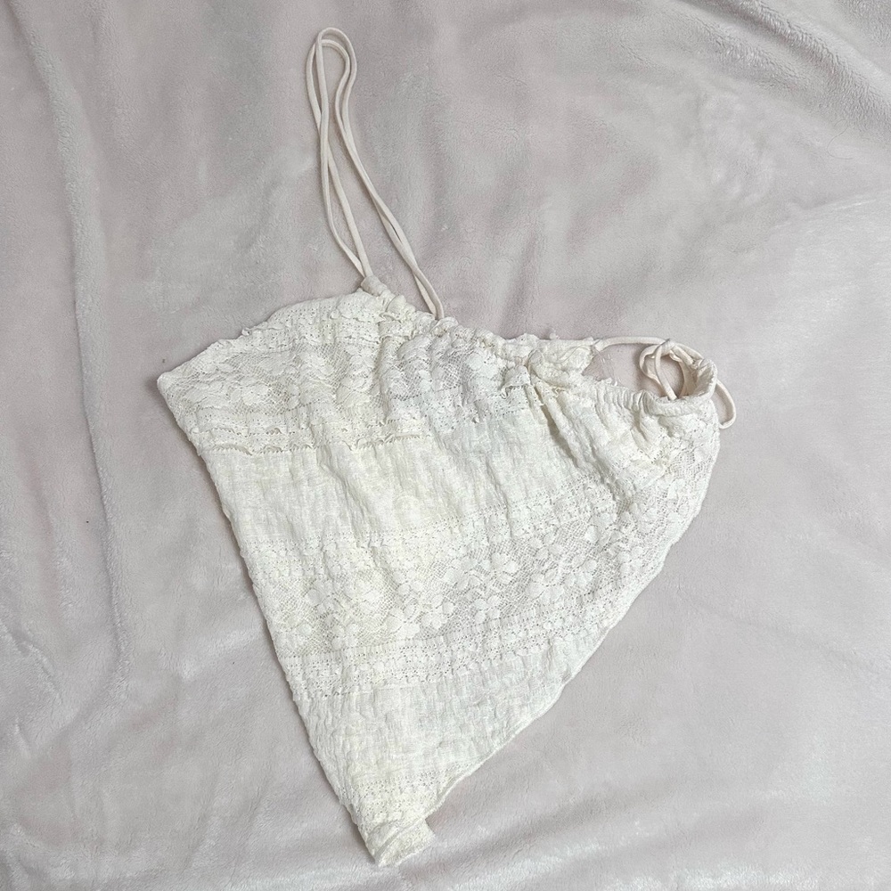 asymmetrical mesh cami top